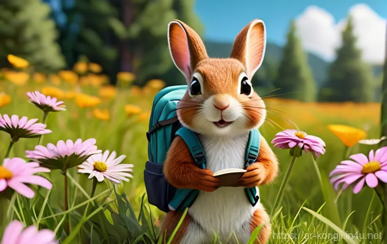 콩지래빗 관련 서적 - **Prompt: "Konji Rabbit and her friends demonstrating teamwork in a vibrant, sunlit forest. Konji, a...