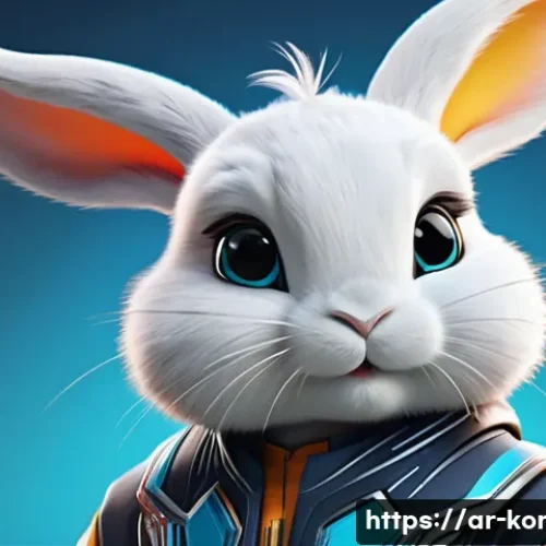 콩지래빗 신규 캐릭터 출시 정보 - A vibrant, youthful character from the Kongji Rabbit universe, featuring smooth, flowing lines and b...